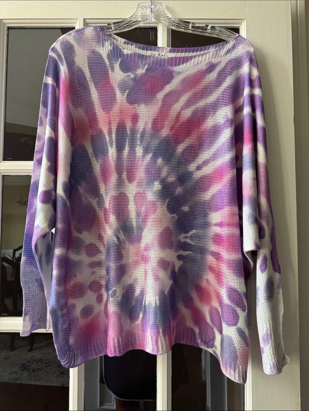 Tie-Dye Pullover Sweater in Purple and Pink